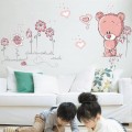 Pink Bear and Flower Wall Sticker